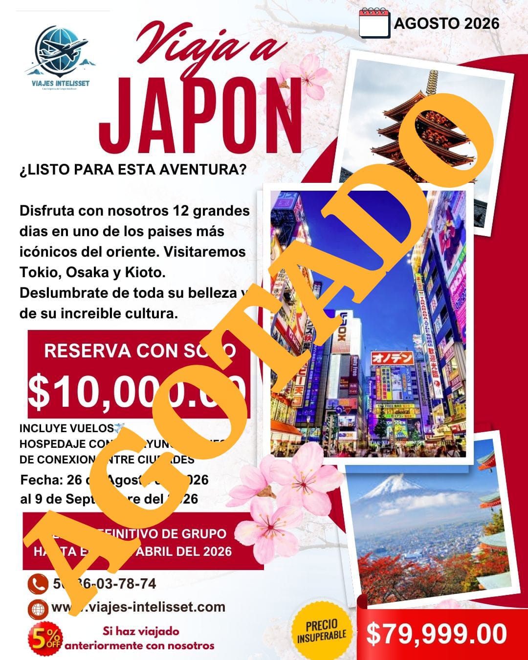 JAPÓN AGOSTO-SEPTIEMRBE 2026 AGOTADO
